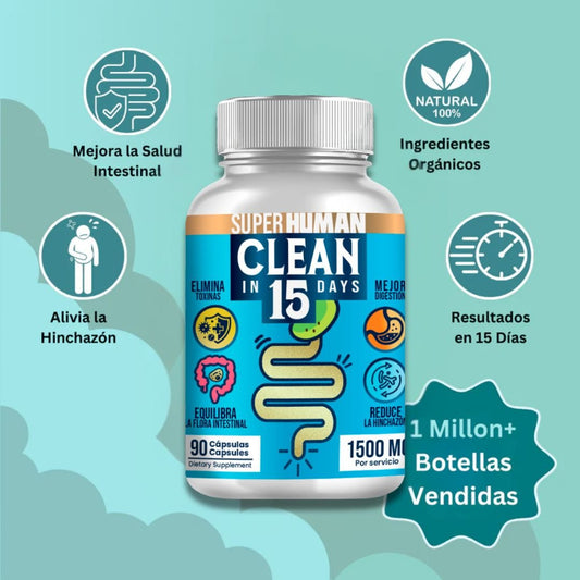 Clean15™ Limpieza Completa Estomacal en 15 días SuperHuman™ - VitaFarma Guatemala