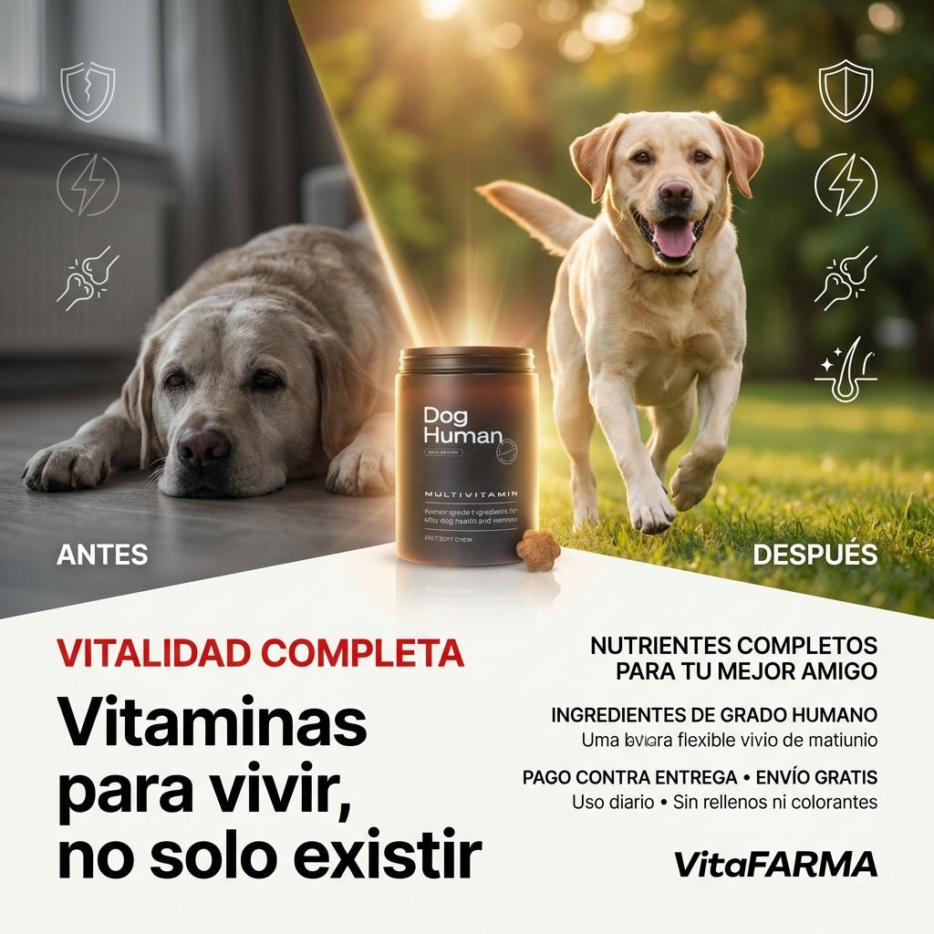 Dog Human Multivitamínico 5 - en - 1 Para perros que necesitan más años de vida saludable | Mejoras visibles en 1 - 2 semanas - IMPERIUM