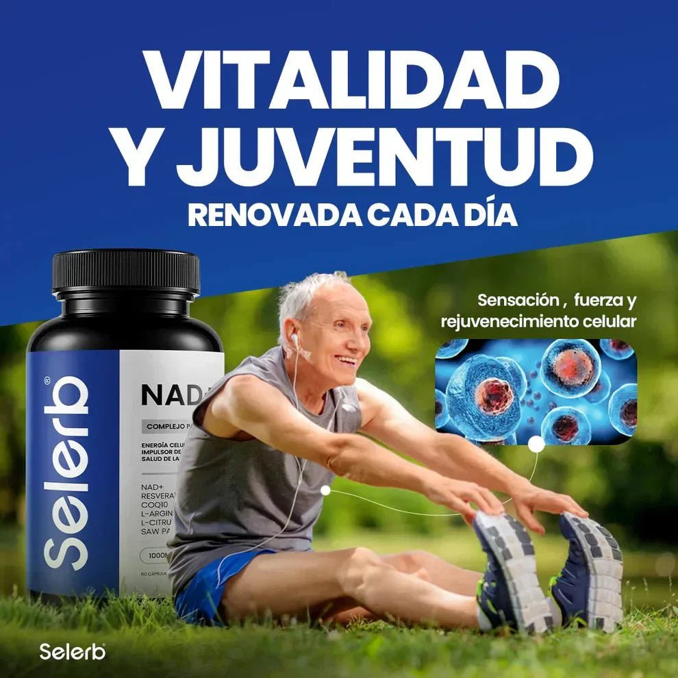 Selerb NAD+ 60 cápsulas | Recupera tu potencia y energía en la cama, en 2 semanas. Contiene: NAD+, RESVERATROL, COQ10, L - ARGININA, L - CITRULINA, SAW PALMETTO. - IMPERIUM