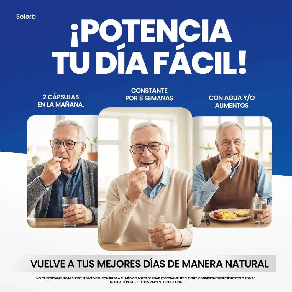 Selerb NAD+ 60 cápsulas | Recupera tu potencia y energía en la cama, en 2 semanas. Contiene: NAD+, RESVERATROL, COQ10, L - ARGININA, L - CITRULINA, SAW PALMETTO. - IMPERIUM